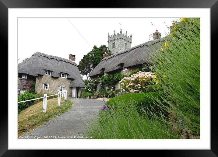 Church close and All Saints church, Godshill, I.O.W Framed Mounted Print by john hill