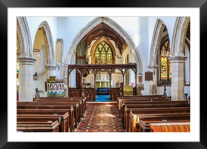 Interior of St Dunstan's Church in Monks Risborough Framed Mounted Print by Kevin Hellon