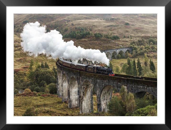 The Jacobite passing through Glenfinnan  Framed Mounted Print by Anthony McGeever