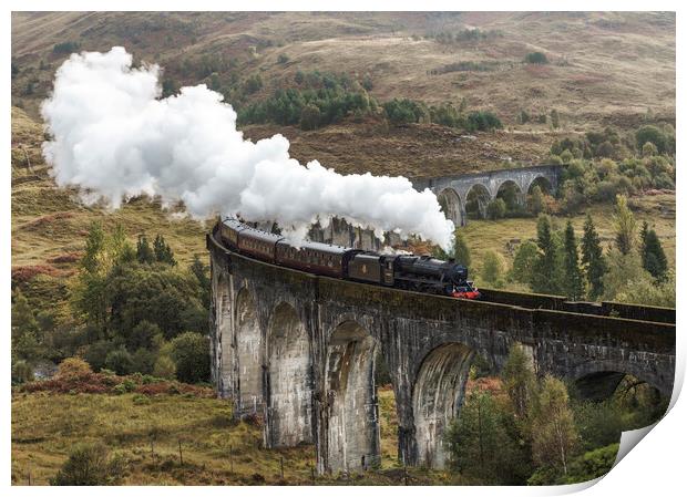 The Jacobite passing through Glenfinnan  Print by Anthony McGeever