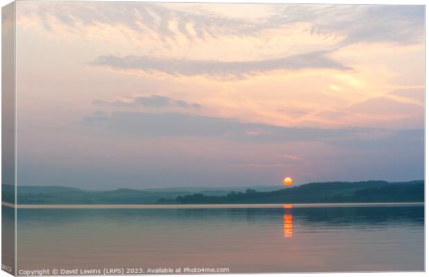 Sunset over Derwent Reservoir Canvas Print by David Lewins (LRPS)