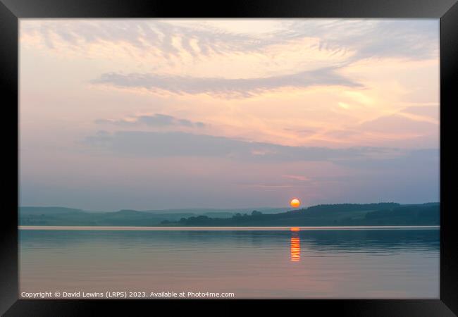 Sunset over Derwent Reservoir Framed Print by David Lewins (LRPS)