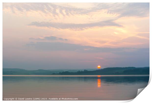 Sunset over Derwent Reservoir Print by David Lewins (LRPS)