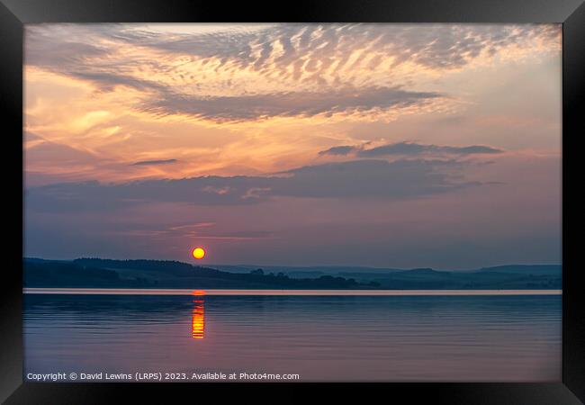 Sunset Derwent Reservoir Northumberland Framed Print by David Lewins (LRPS)