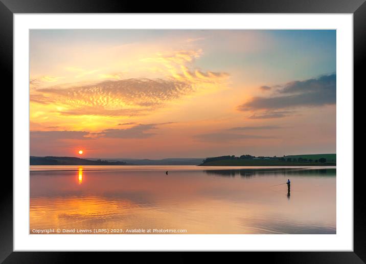 Golden Sunset, Derwent Reservoir Northumberland Framed Mounted Print by David Lewins (LRPS)
