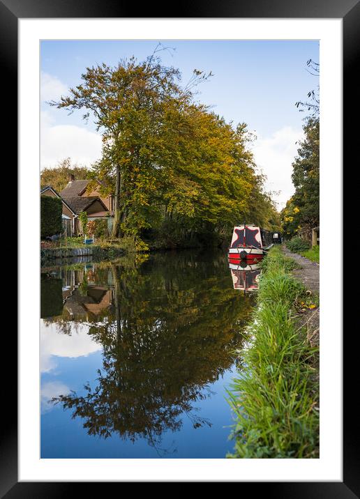 Leeds and Liverpool canal at autumn Framed Mounted Print by Jason Wells