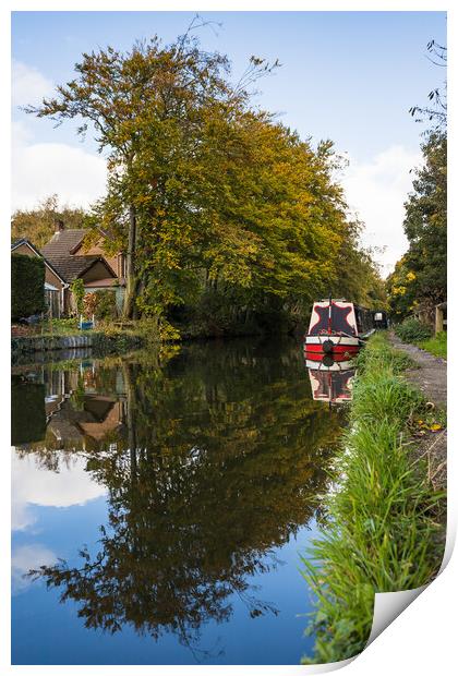 Leeds and Liverpool canal at autumn Print by Jason Wells