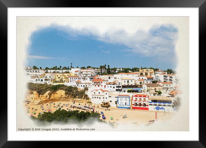 Basking Carvoeiro Beach Algarve Framed Mounted Print by RJW Images