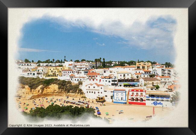 Basking Carvoeiro Beach Algarve Framed Print by RJW Images