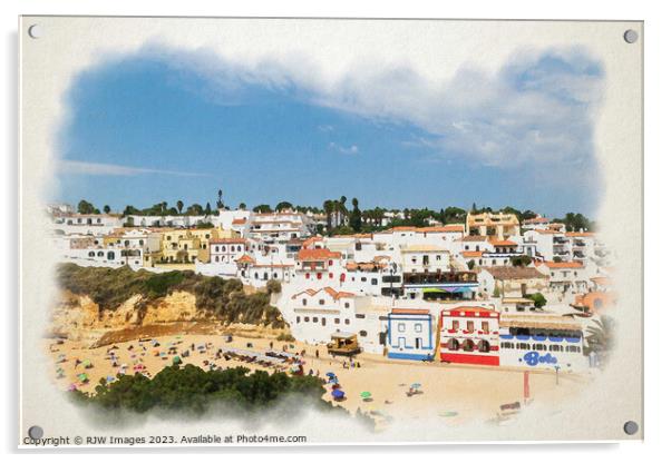 Basking Carvoeiro Beach Algarve Acrylic by RJW Images