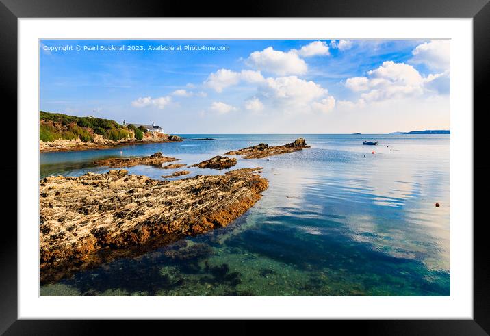 Tranquil Bull Bay Anglesey Coast Framed Mounted Print by Pearl Bucknall