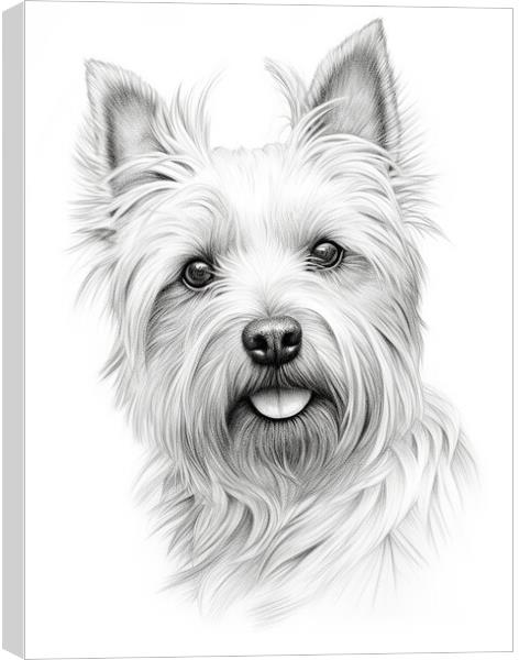 Australian Terrier Pencil Drawing Canvas Print by K9 Art