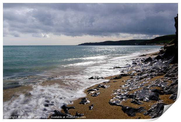 Waves, Start Point, Slapton, Devon, Framed Print Print by Richard Fearon