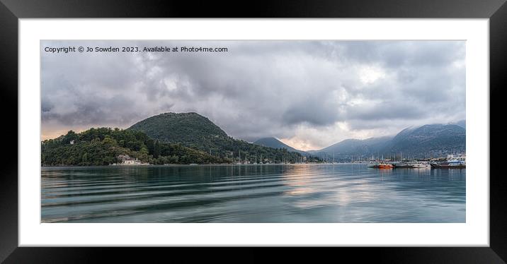 Early morning Lefkada Framed Mounted Print by Jo Sowden