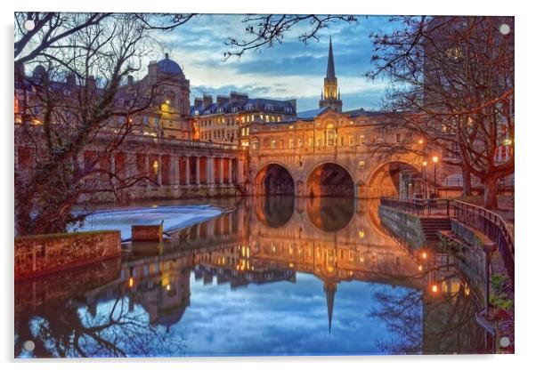 Pulteney Bridge and River Avon in Bath  Acrylic by Darren Galpin