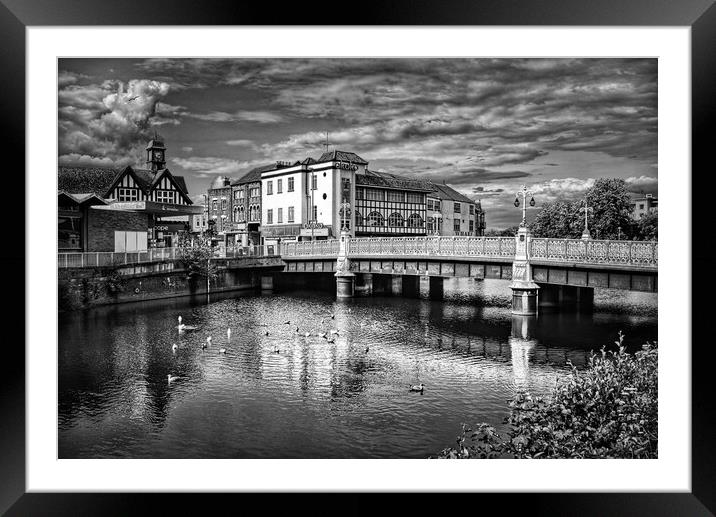 River Tone and The Bridge, Taunton   Framed Mounted Print by Darren Galpin