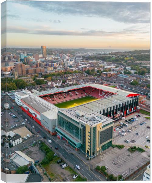 Sunrise over Bramall Lane Canvas Print by Apollo Aerial Photography