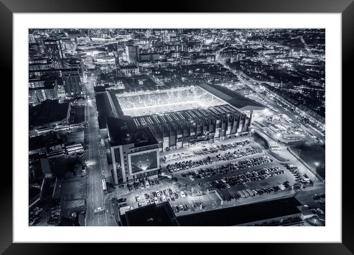Bramall Lane Black and White Framed Mounted Print by Apollo Aerial Photography
