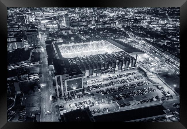 Bramall Lane Black and White Framed Print by Apollo Aerial Photography