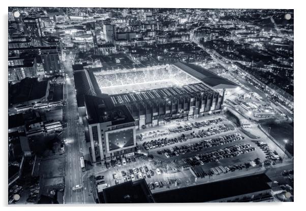Bramall Lane Black and White Acrylic by Apollo Aerial Photography