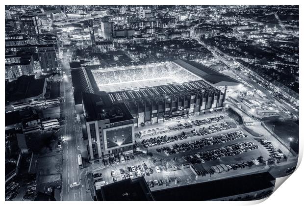 Bramall Lane Black and White Print by Apollo Aerial Photography