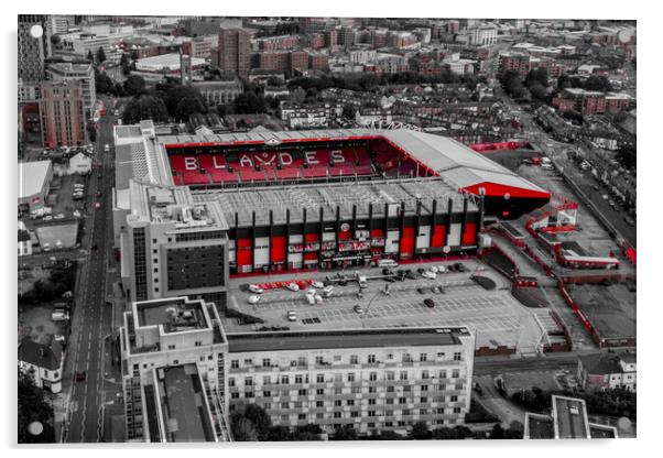 Sheffield United Red Pop Acrylic by Apollo Aerial Photography