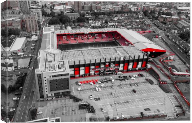 Bramall Lane Red Pop Canvas Print by Apollo Aerial Photography