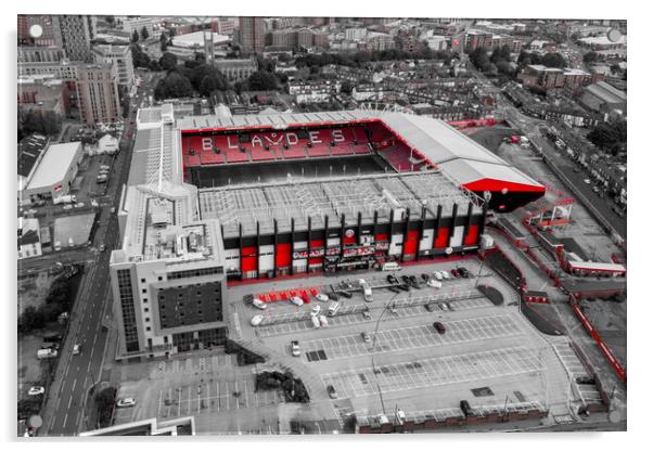 Bramall Lane Red Pop Acrylic by Apollo Aerial Photography