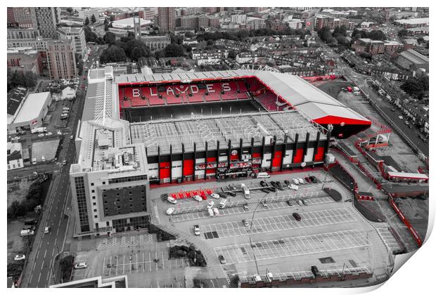 Bramall Lane Red Pop Print by Apollo Aerial Photography