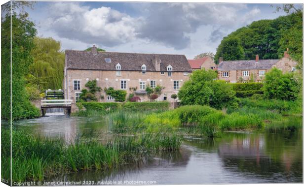 The Mill at Wadenhoe Canvas Print by Janet Carmichael