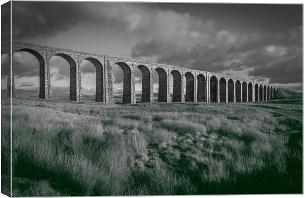 Ribblehead Viaduct in Black and White Canvas Print by Paul Grubb