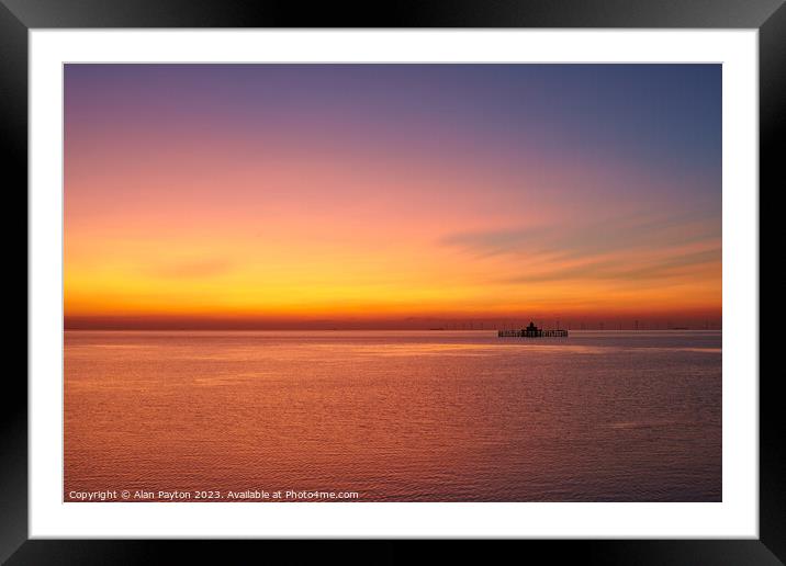 Sunset at Herne Bay pier Framed Mounted Print by Alan Payton