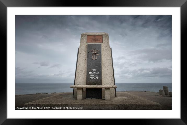 5th Engineer brigade memorial, Normandy. Framed Mounted Print by John Allsop