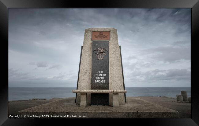 5th Engineer brigade memorial, Normandy. Framed Print by John Allsop