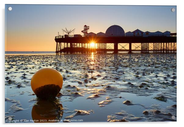 Herne Bay pier sunrise at low tide  Acrylic by Alan Payton