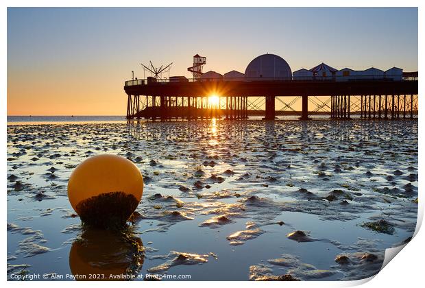 Herne Bay pier sunrise at low tide  Print by Alan Payton
