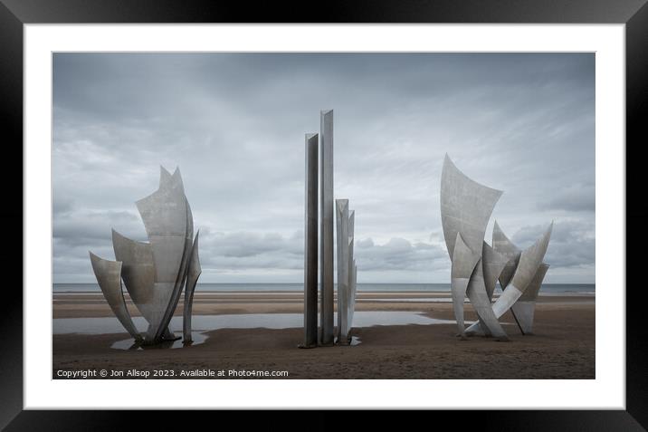 The Braves ( Les Braves). Omaha beach, Normandy.  Framed Mounted Print by John Allsop