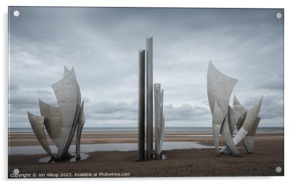 The Braves ( Les Braves). Omaha beach, Normandy.  Acrylic by John Allsop