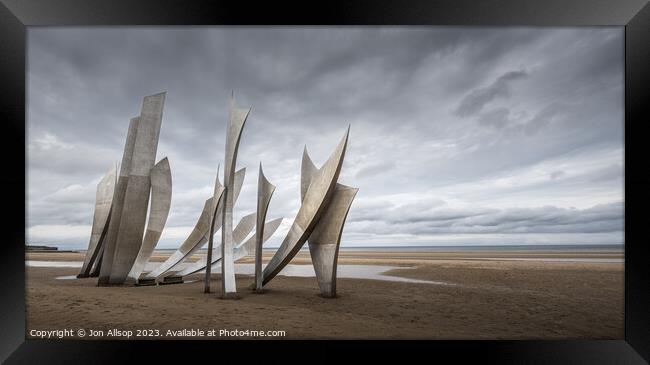 The Braves ( Les Braves). Omaha beach, Normandy.   Framed Print by John Allsop