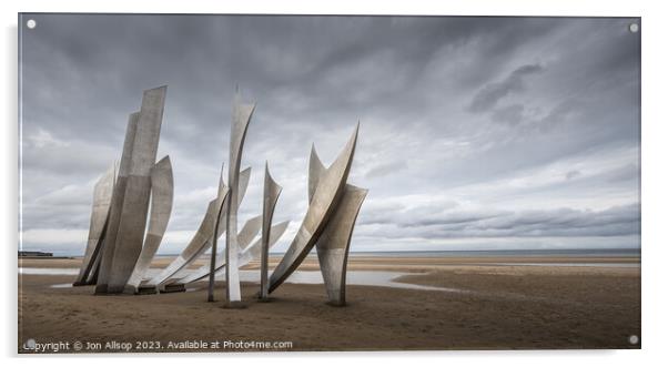 The Braves ( Les Braves). Omaha beach, Normandy.   Acrylic by John Allsop
