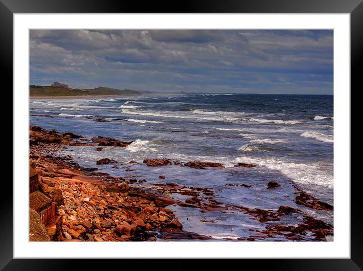 Sea View - Bamburgh Framed Mounted Print by Trevor Kersley RIP