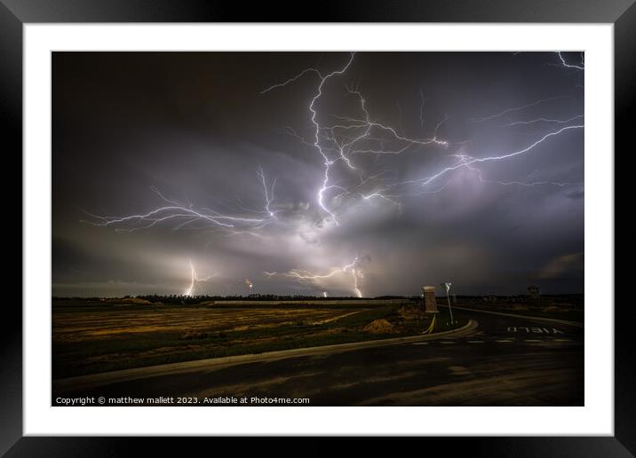 Davenport Lightning Storm Framed Mounted Print by matthew  mallett