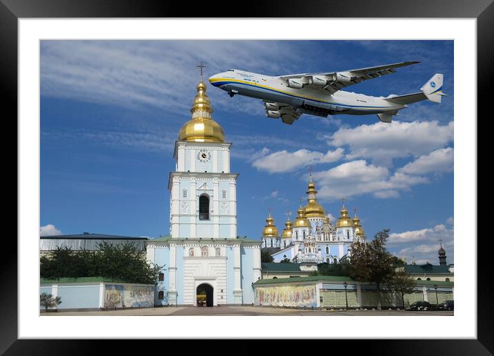 Mriya and St. Michaels Monastery Kyiv Framed Mounted Print by Derek Beattie
