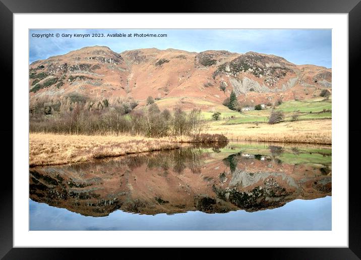 Little Langdale Reflections Framed Mounted Print by Gary Kenyon
