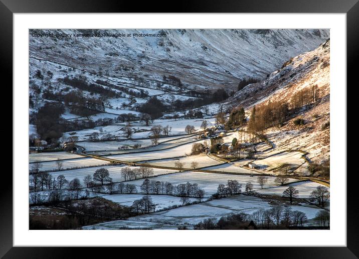 Snowy Valley Views Patterdale Framed Mounted Print by Gary Kenyon