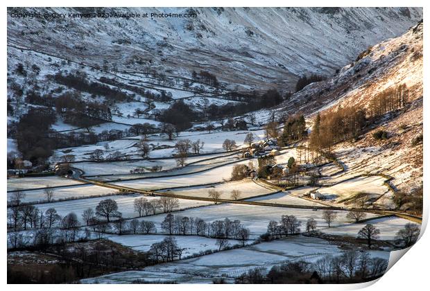 Snowy Valley Views Patterdale Print by Gary Kenyon