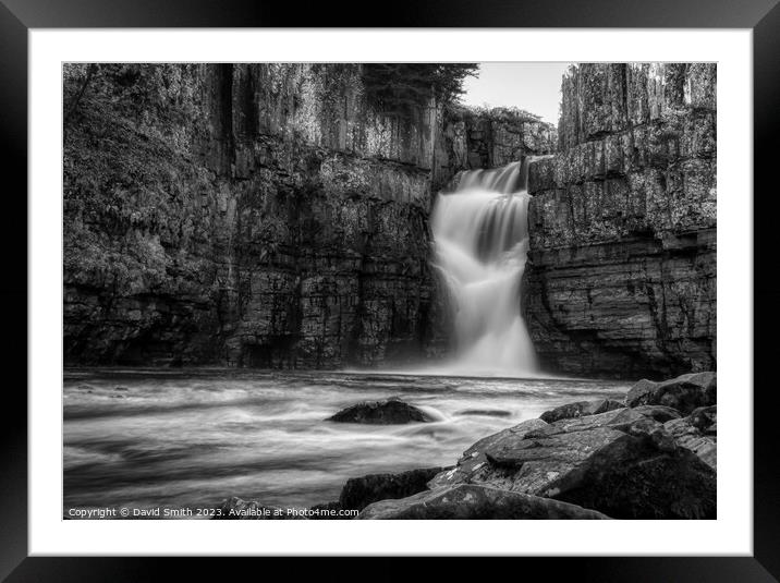 High Force Falls Framed Mounted Print by David Smith