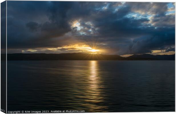 Sunset Over Argyll Hills Canvas Print by RJW Images