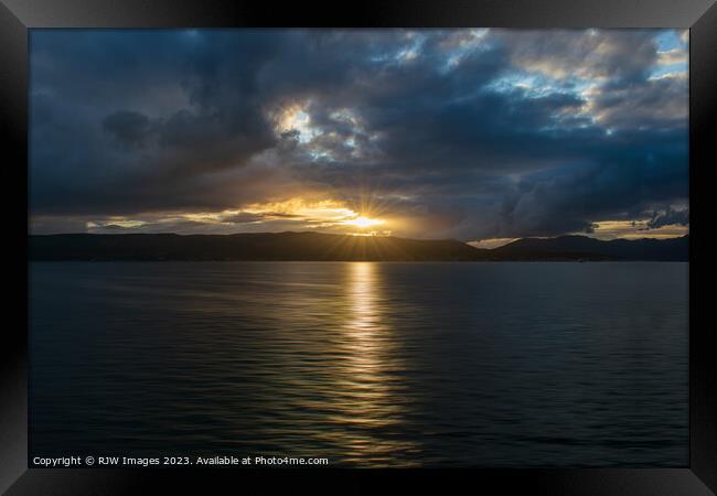 Sunset Over Argyll Hills Framed Print by RJW Images
