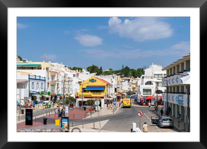 Vibrant Carvoeiro Town Square Algarve Framed Mounted Print by RJW Images